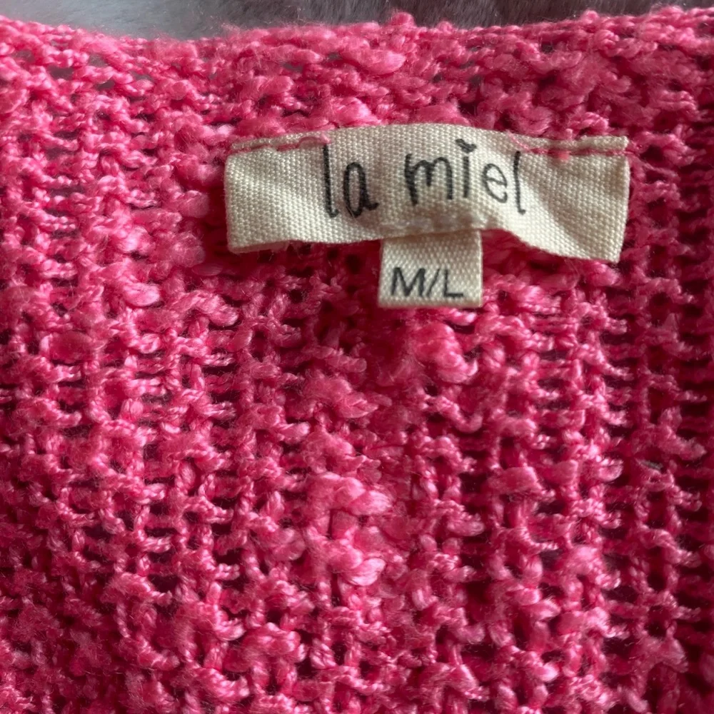 LA MIEL Pink Crew Neck Sweater with Relaxed Fit
